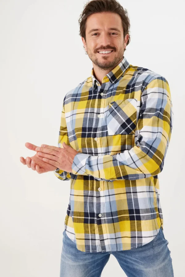 Shirts-GARCIA CHECKED SHIRT DANDELION