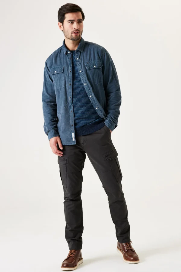 Shirts-GARCIA CORDUROY SHIRT BLUE