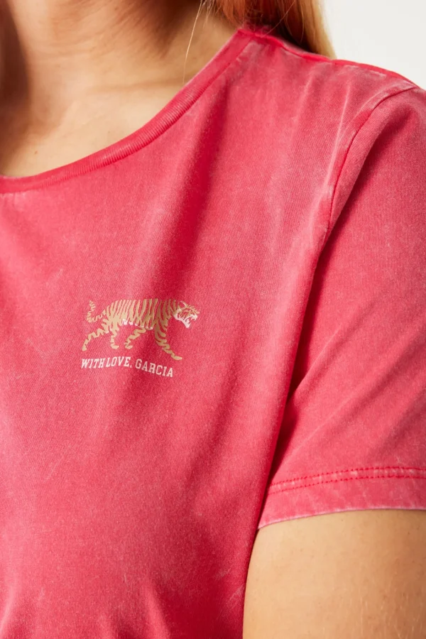 Tees & Tanks-GARCIA CORE TIGER TEE PINK
