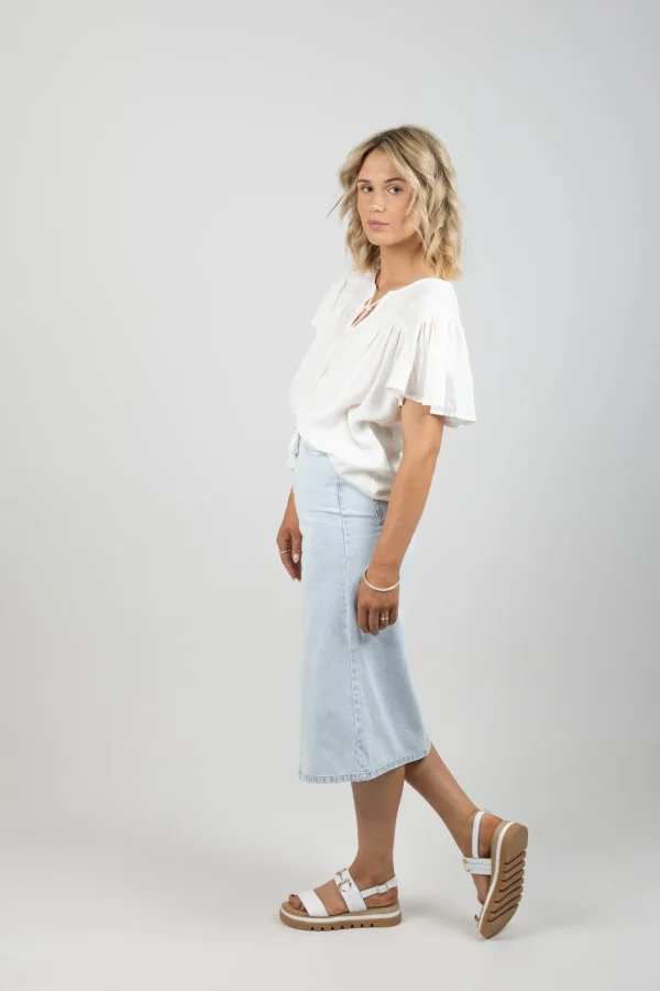 Skirts-GARCIA DENIM SKIRT BLEACHED