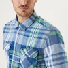 Shirts-GARCIA DIEGO SHIRT CHECKED BLUE