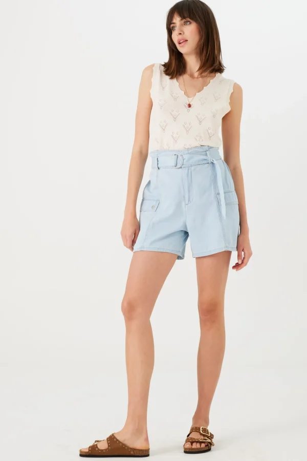 Tees & Tanks-GARCIA LACE DETAIL KNIT TANK OFF WHITE