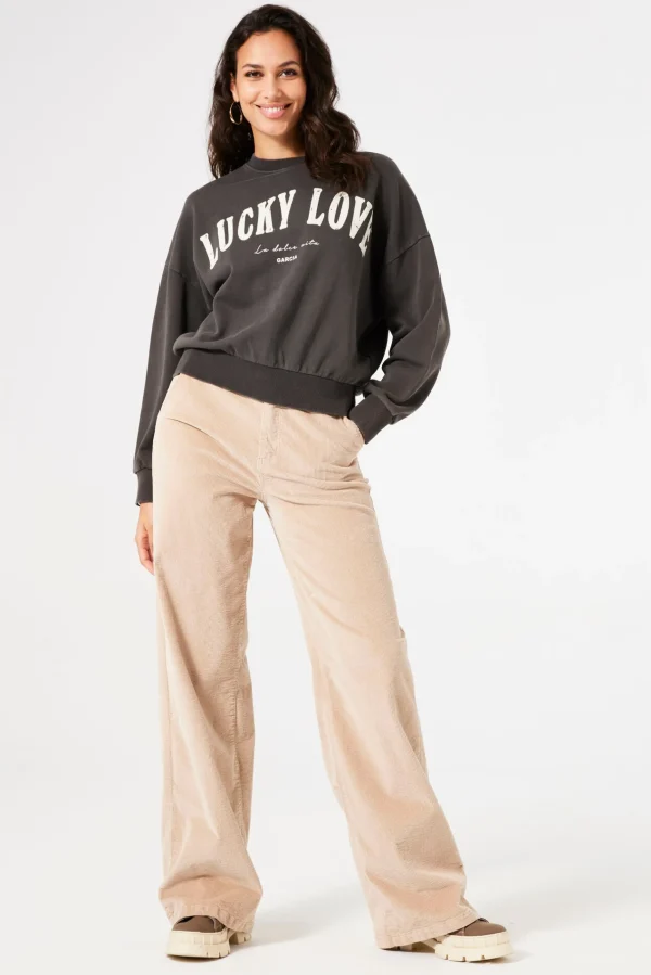 Shirts & Tops-GARCIA LUCKY LOVE SWEATER ANTRACITE