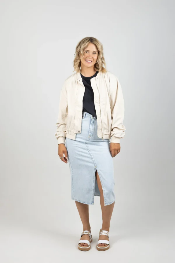 Coats & Jackets-GARCIA OVERSIZED BOMBER CREAM