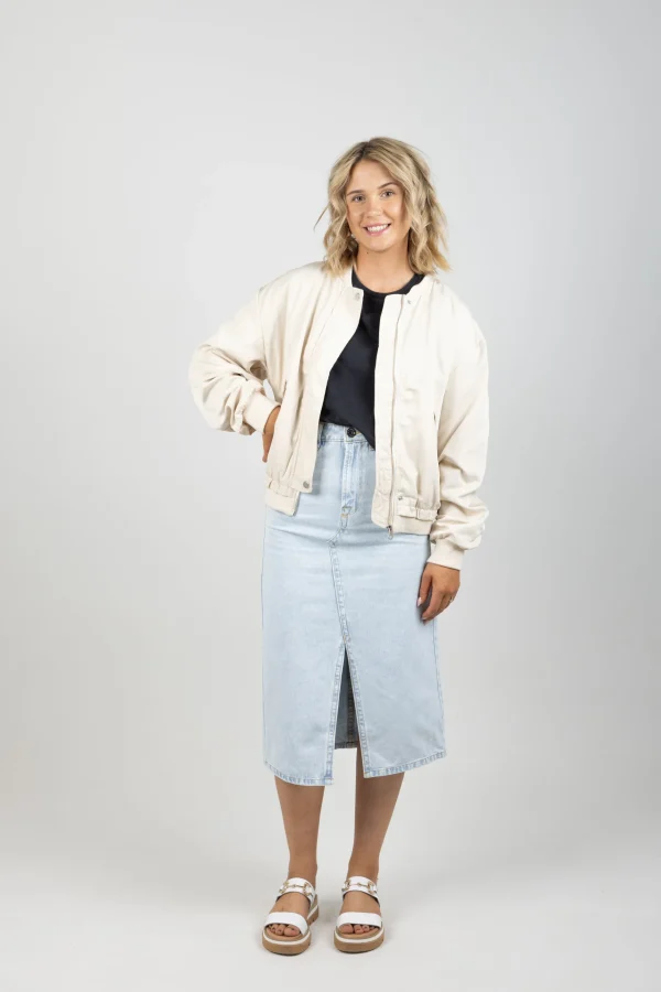 Coats & Jackets-GARCIA OVERSIZED BOMBER CREAM