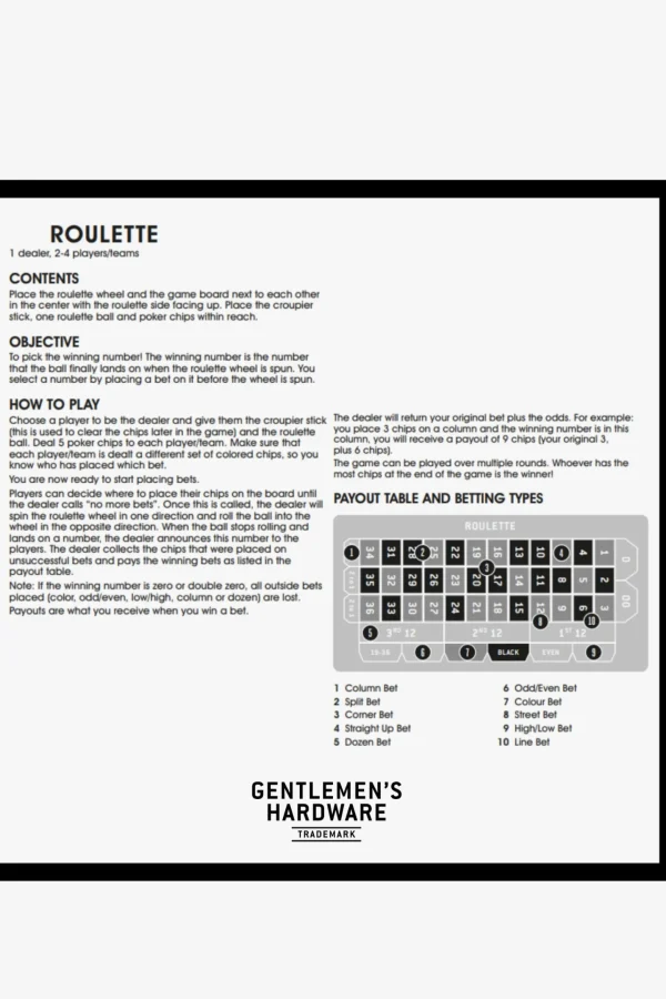 Gifts-GENTLEMEN'S HARDWARE CASINO NIGHT SET