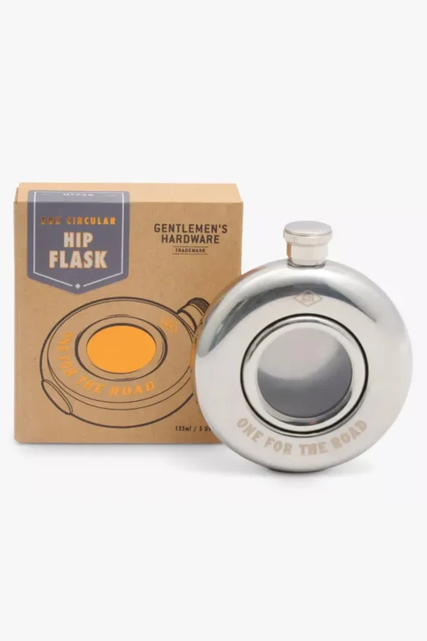 Gifts-GENTLEMEN'S HARDWARE CIRCULAR HIP FLASK