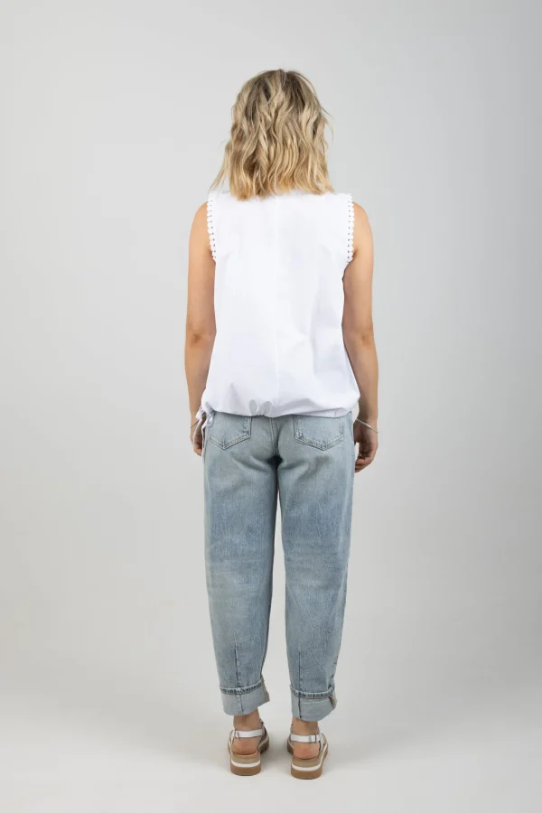 Shirts & Tops-HAVEN ADELFIA TIE TOP BIANCO
