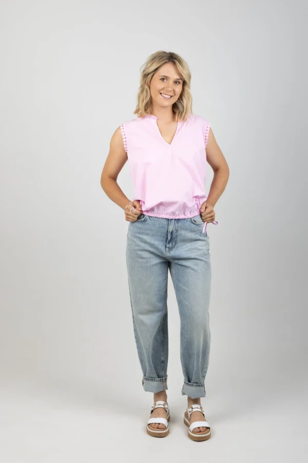 Shirts & Tops-HAVEN ADELFIA TIE TOP CAMEO