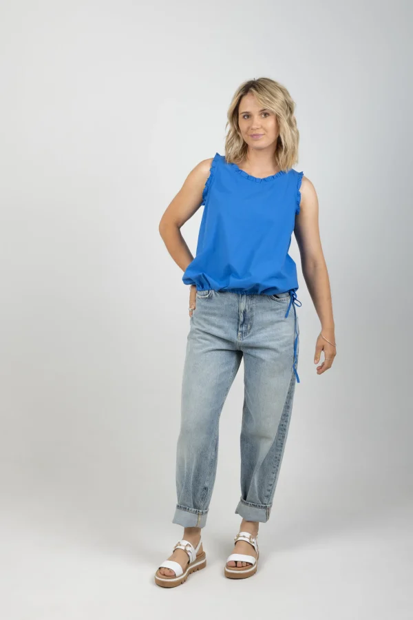 Tees & Tanks-HAVEN ADELFIA TIE TOP COBALT