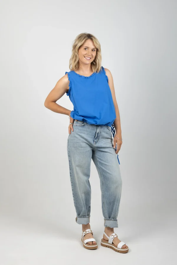 Tees & Tanks-HAVEN ADELFIA TIE TOP COBALT