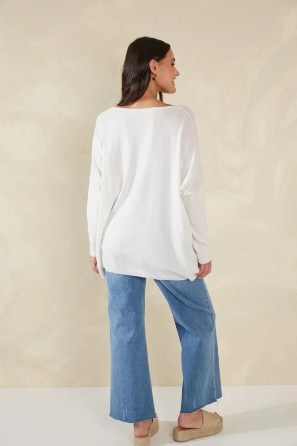 Sweaters & Knitwear-HAVEN FLORENCE KNIT BIANCO