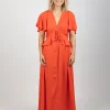 Dresses-HAVEN PORTOFINO FRILL MAXI APEROL