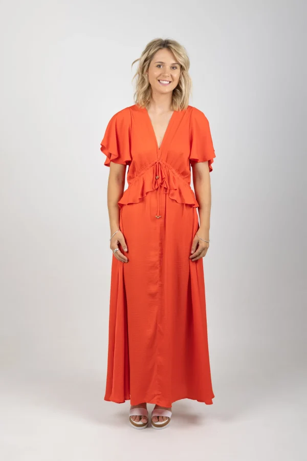 Dresses-HAVEN PORTOFINO FRILL MAXI APEROL