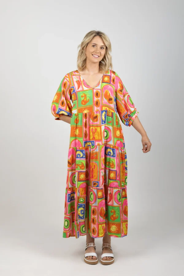 Dresses-HAVEN PORTOFINO TIERED MAXI SPRITZ