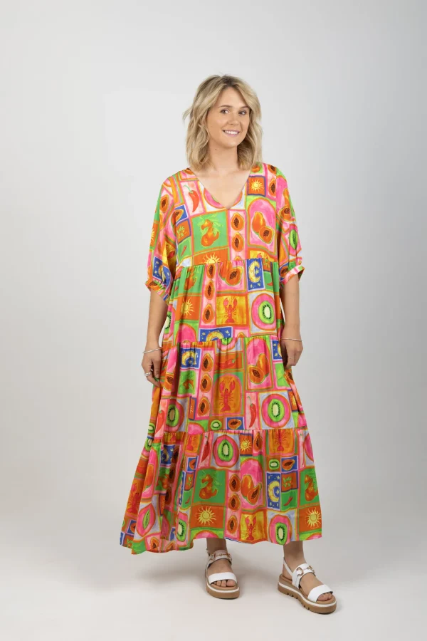 Dresses-HAVEN PORTOFINO TIERED MAXI SPRITZ