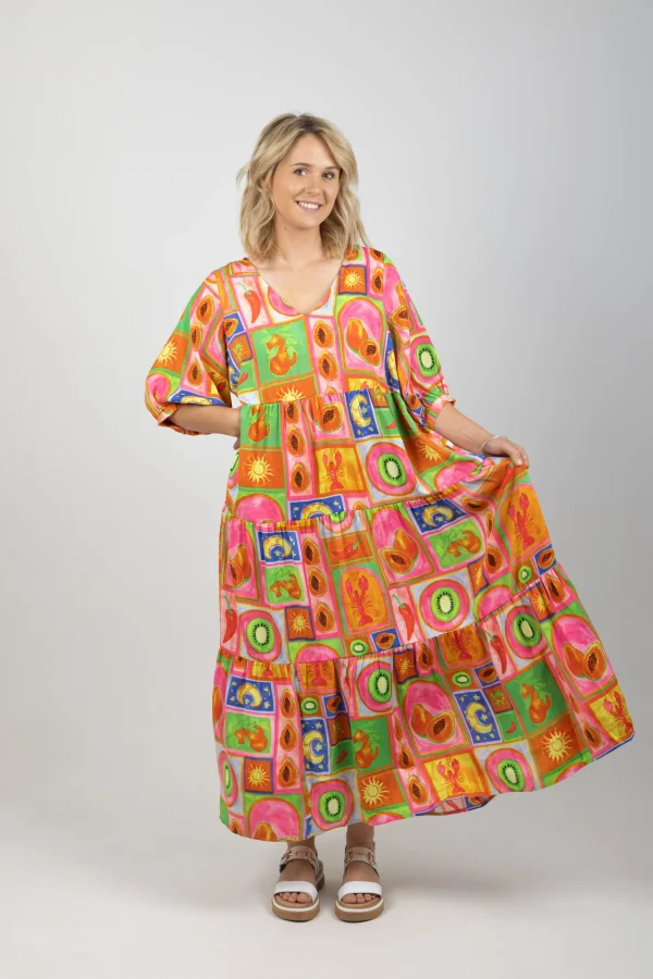 Dresses-HAVEN PORTOFINO TIERED MAXI SPRITZ