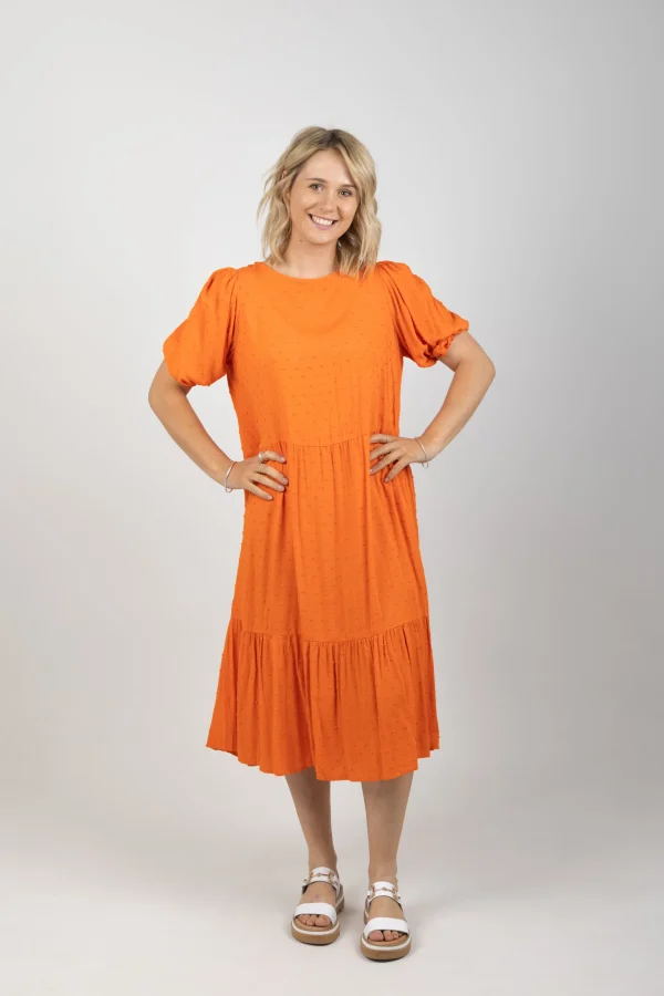 Dresses-HAVEN ZANZIBAR TIERED MAXI TANGELO