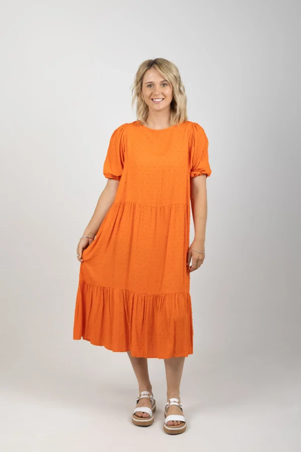 Dresses-HAVEN ZANZIBAR TIERED MAXI TANGELO