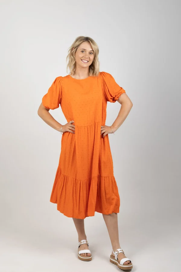Dresses-HAVEN ZANZIBAR TIERED MAXI TANGELO