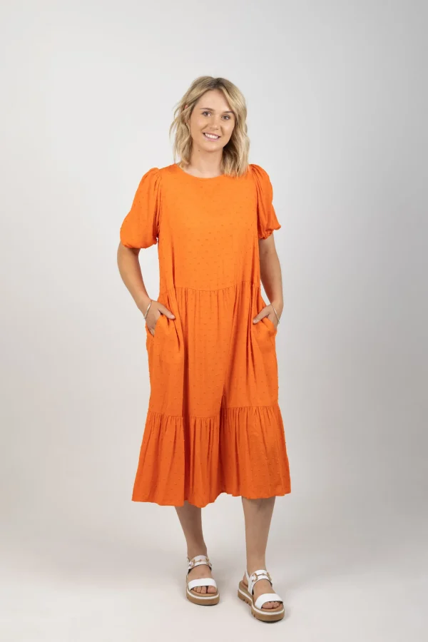 Dresses-HAVEN ZANZIBAR TIERED MAXI TANGELO