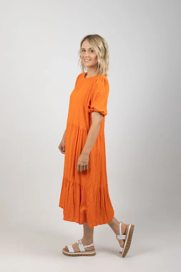 Dresses-HAVEN ZANZIBAR TIERED MAXI TANGELO