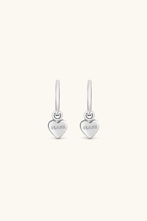 925 Sterling Silver | Jewellery-BLANK SPACE. HEART HOOP EARRINGS