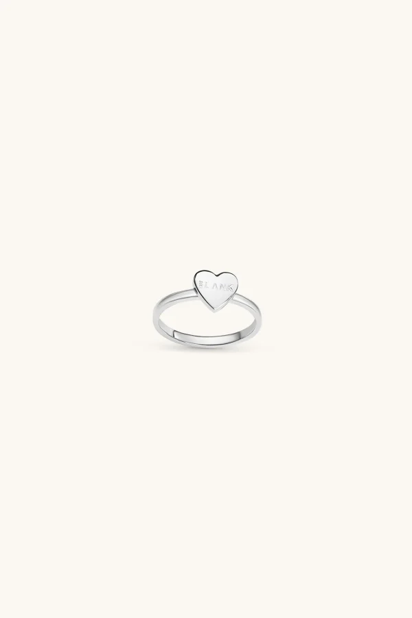 925 Sterling Silver | Jewellery-BLANK SPACE. HEART STACKER RING