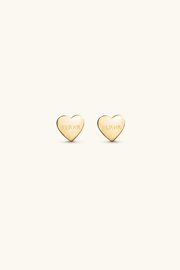 18Kt Gold Plated | Jewellery-BLANK SPACE. HEART STUD EARRINGS 18KT GOLD