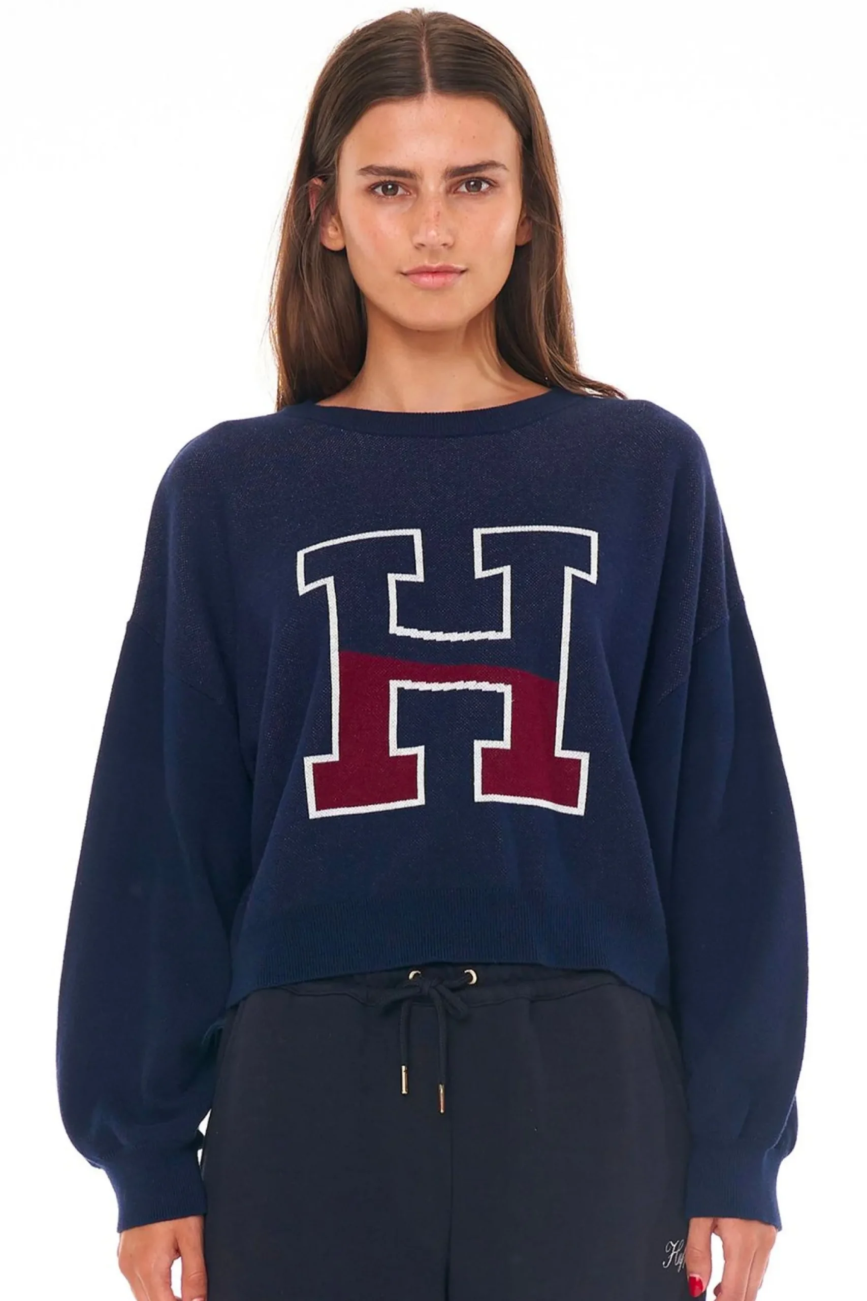 huffer__baller_crop_intar_0.webp Sweaters & Knitwear-HUFFER 3 BALLER CROP INTARSIA KNIT - NAVY