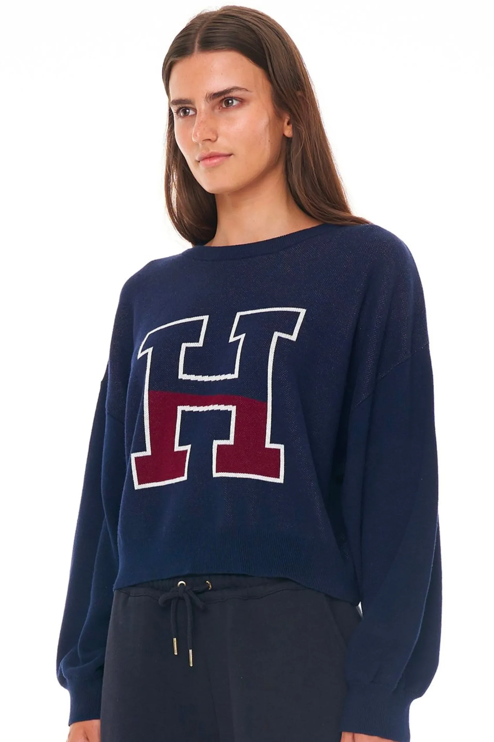 huffer__baller_crop_intar_1.webp Sweaters & Knitwear-HUFFER 3 BALLER CROP INTARSIA KNIT - NAVY