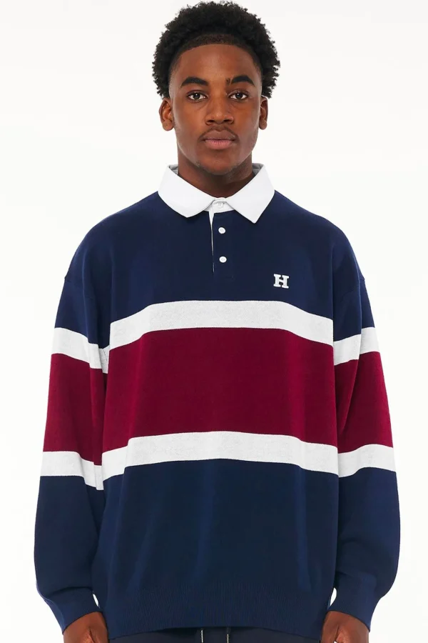 Sweaters & Knitwear-HUFFER 3 BALLER GRAND RUGBY - NAVY