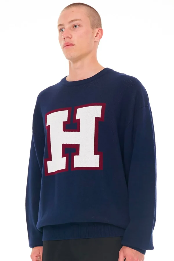 Sweaters & Knitwear-HUFFER 3 BALLER TRUE KNIT CREW NAVY