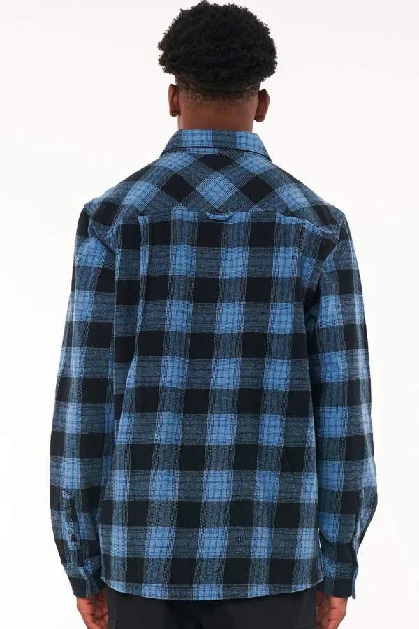 Coats & Jackets-HUFFER 9-5 CHECK SHACKET - MID BLUE