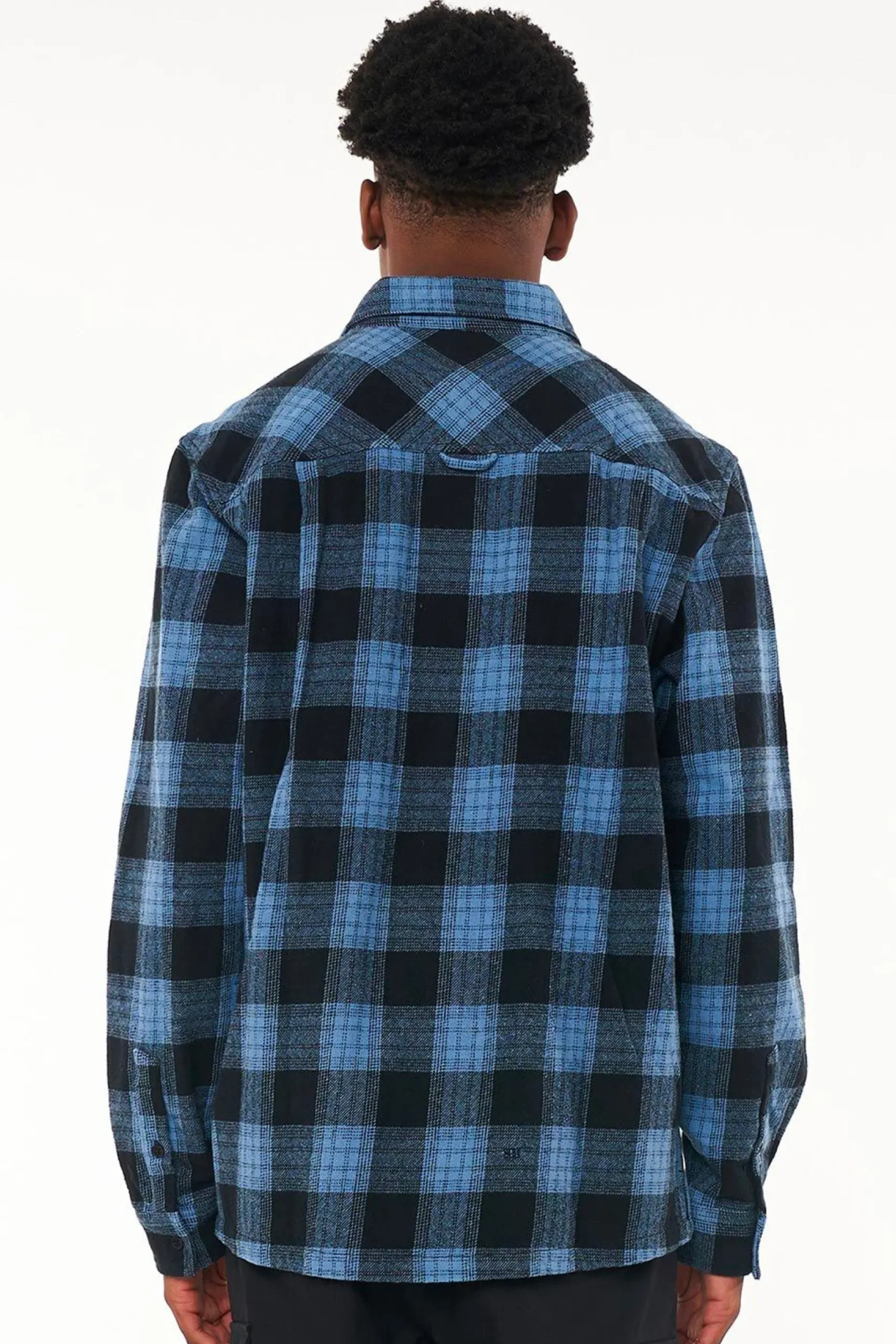 huffer__check_shacket__mi_2.webp Coats & Jackets-HUFFER 9-5 CHECK SHACKET - MID BLUE