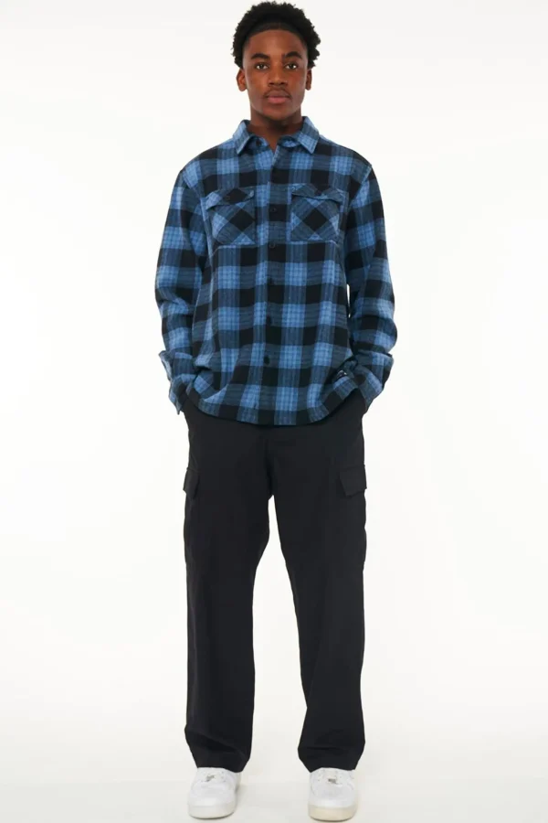 Coats & Jackets-HUFFER 9-5 CHECK SHACKET - MID BLUE