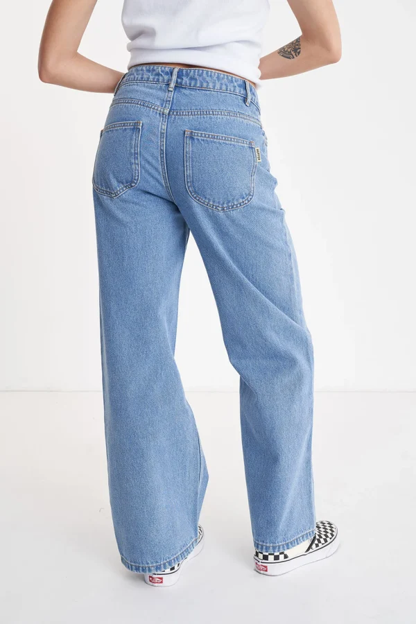 Denim-HUFFER BAGGY DENIM JEAN MID WASH