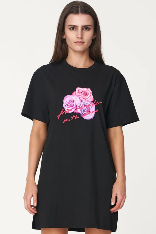 Dresses-HUFFER BELLA TEE DRESS ROSE LOVE