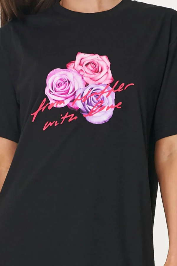 Dresses-HUFFER BELLA TEE DRESS ROSE LOVE