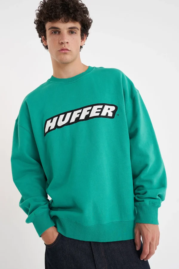 Sweaters & Knitwear-HUFFER BLOCK CREW 350 SLANTED CLOVER