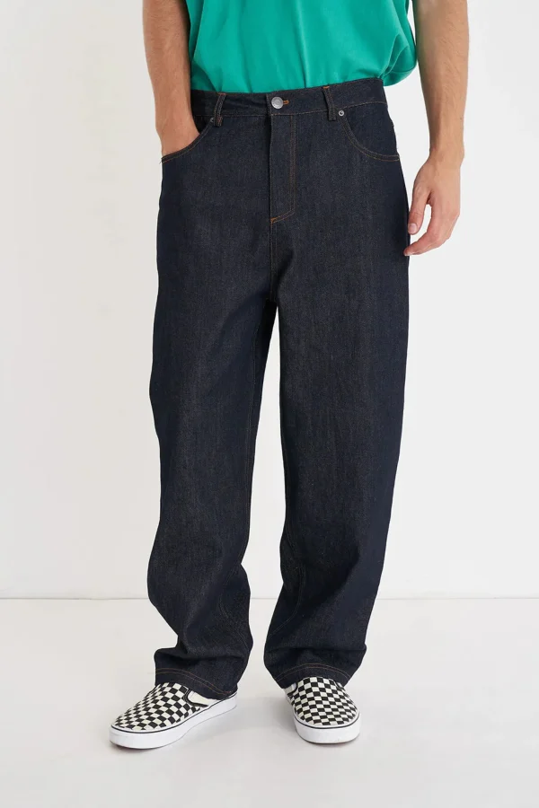 Denim-HUFFER BLOCK DENIM EMB PANT OLDE INDIGO