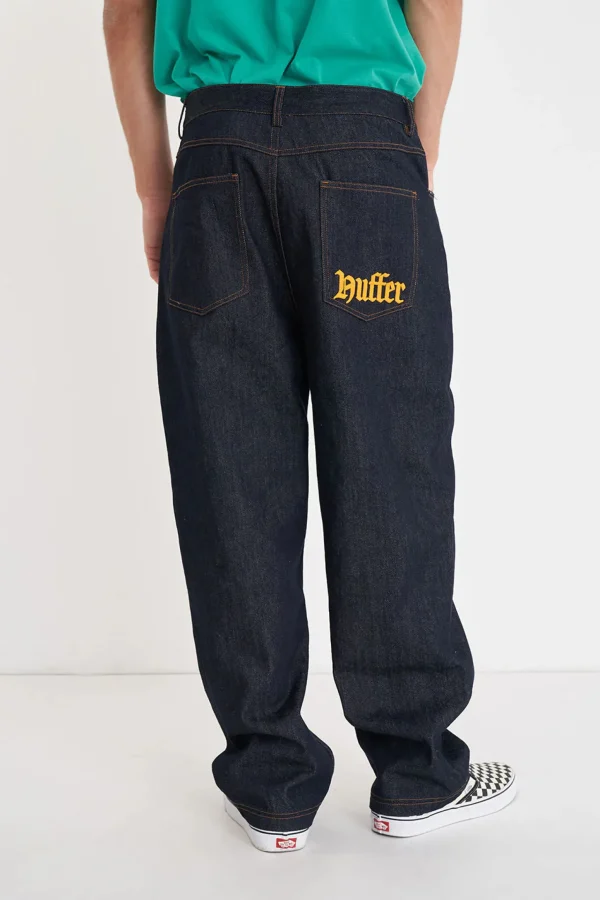 Denim-HUFFER BLOCK DENIM EMB PANT OLDE INDIGO
