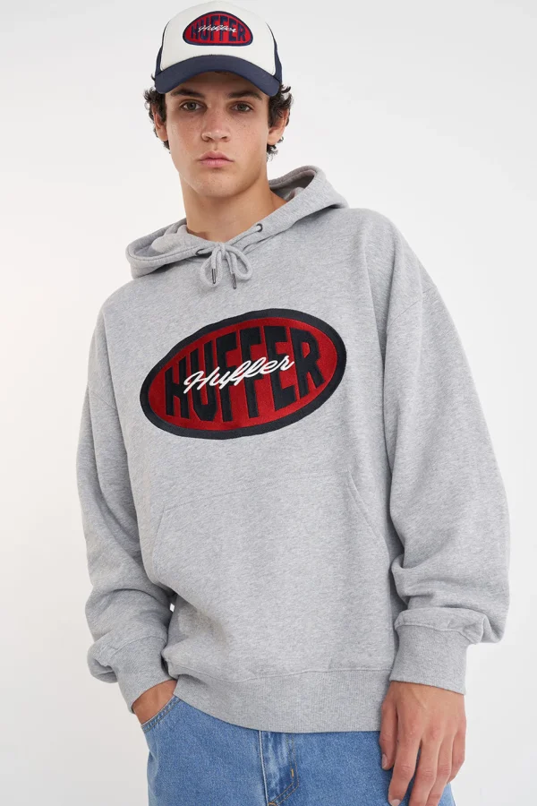 Sweaters & Knitwear-HUFFER BLOCK HOOD 350 FINALS GREY MARLE