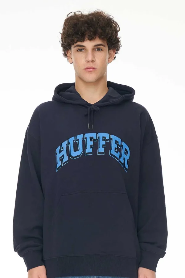 Sweaters & Knitwear-HUFFER BLOCK HOOD 350 POST UP / NAVY
