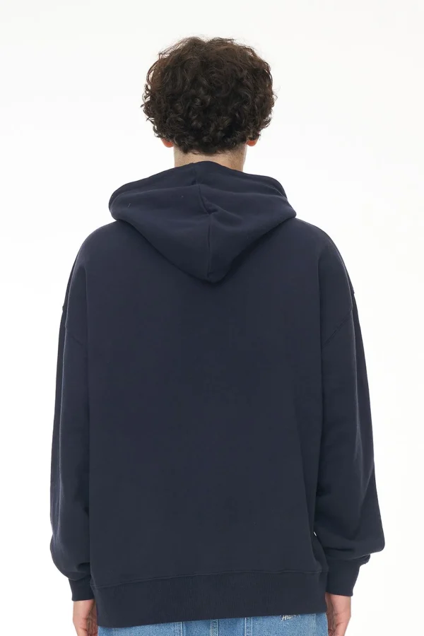 Sweaters & Knitwear-HUFFER BLOCK HOOD 350 POST UP / NAVY