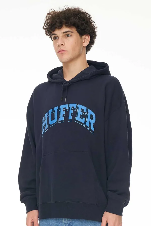 Sweaters & Knitwear-HUFFER BLOCK HOOD 350 POST UP / NAVY