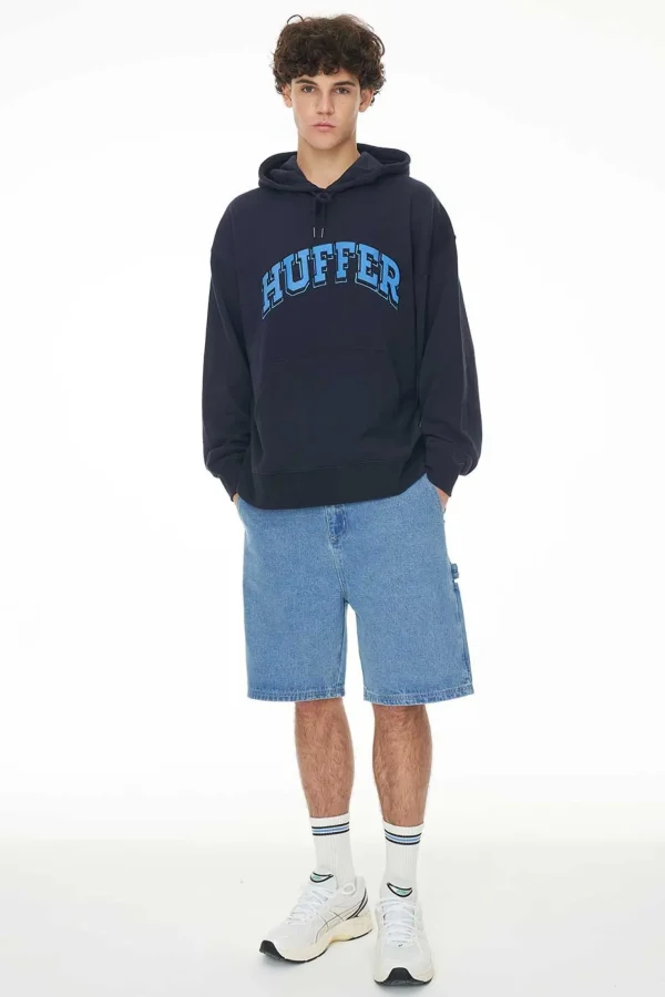 Sweaters & Knitwear-HUFFER BLOCK HOOD 350 POST UP / NAVY
