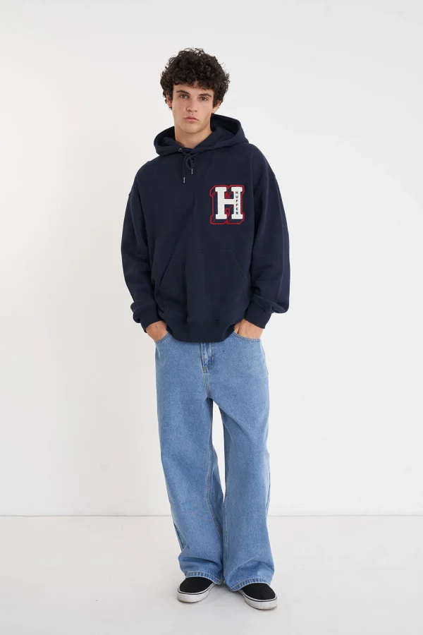 Sweaters & Knitwear-HUFFER BLOCK HOOD 350 REPLAY MIDNIGHT
