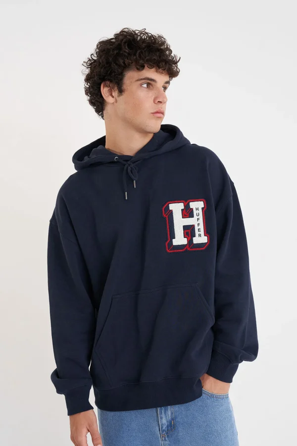 Sweaters & Knitwear-HUFFER BLOCK HOOD 350 REPLAY MIDNIGHT