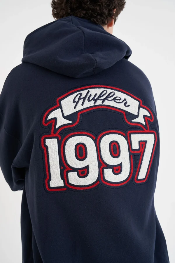Sweaters & Knitwear-HUFFER BLOCK HOOD 350 REPLAY MIDNIGHT